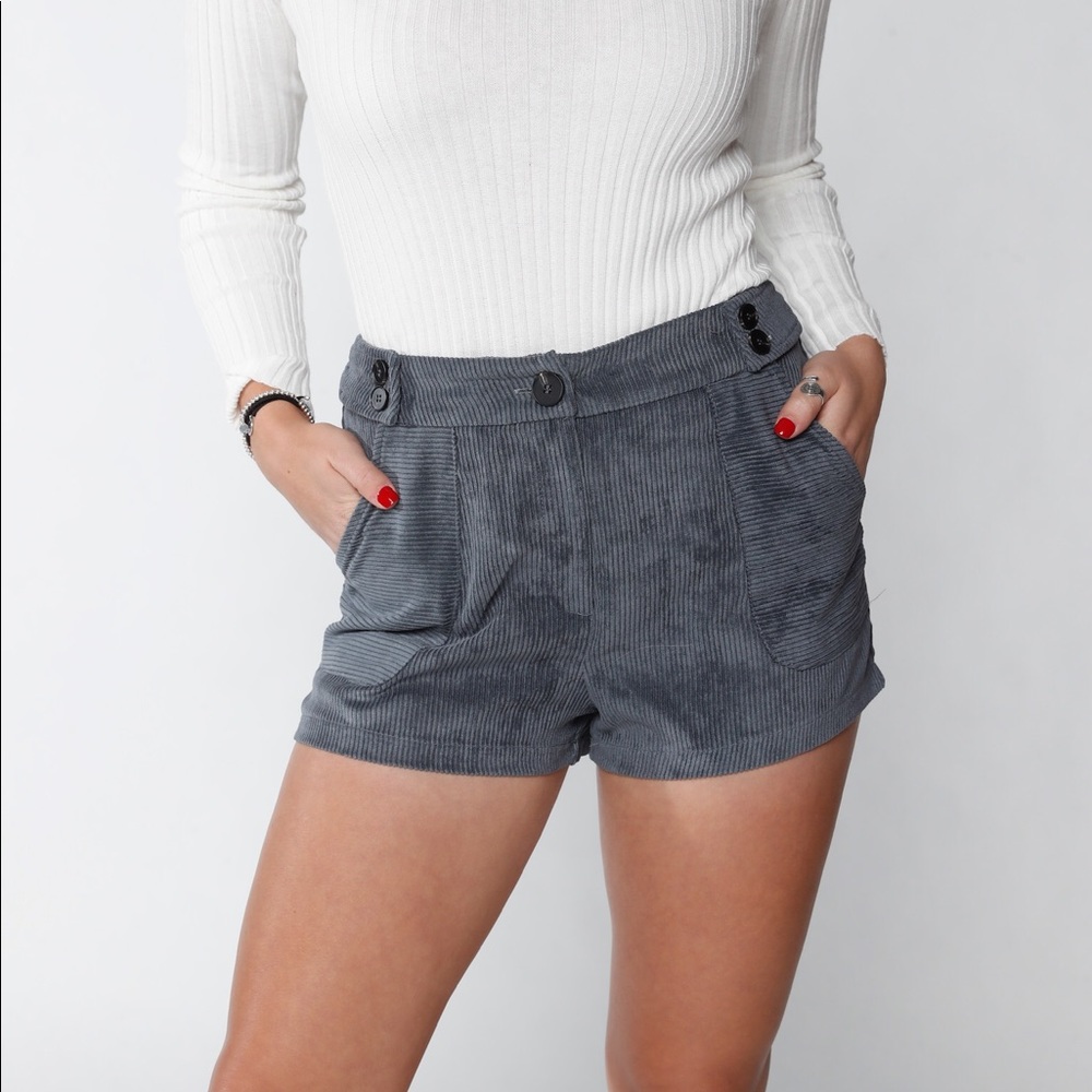 Blue corduroy shorts
